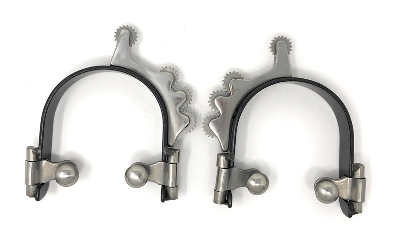 AJ Tack Ladies Black Horizontal Rowels Bumper Spurs