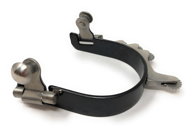 AJ Tack Ladies Black Horizontal Rowels Bumper Spurs