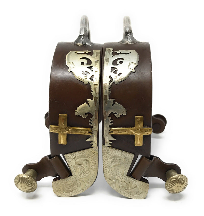 AJ Tack Men's Antique Brown Praying Cowboy Bumper Spurs