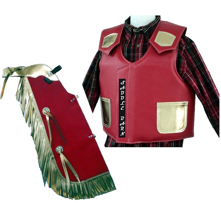 Junior Rodeo Chap/Vest Combo Faux Leather