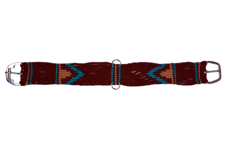 Showman Mohair straight string girth with Stainless Steel Roller Buckle with Aztec Design