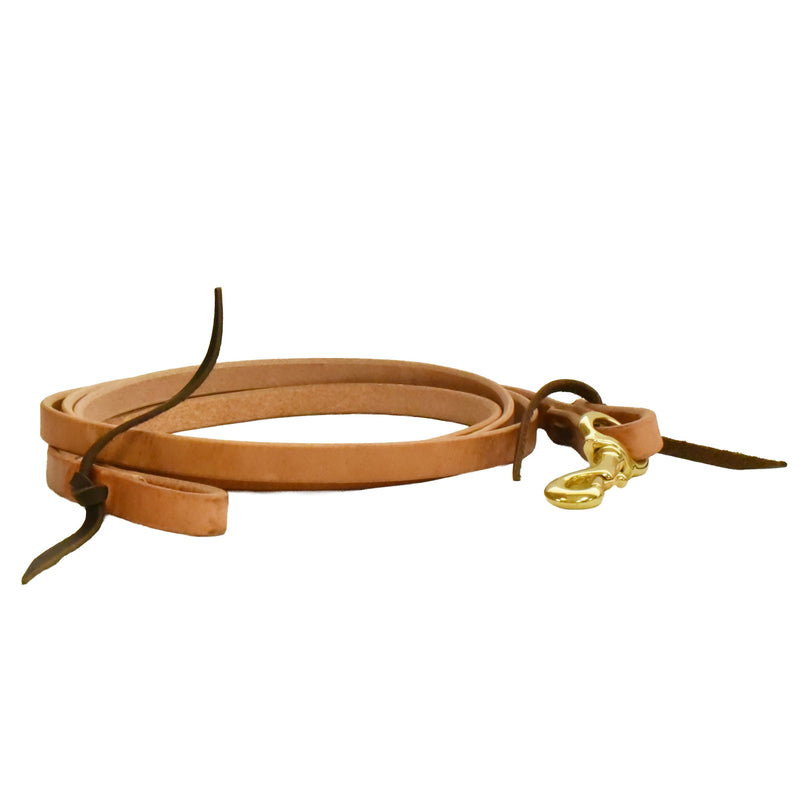 AJ Tack Harness Leather Flat Roper Reins - 5/8in x 8ft