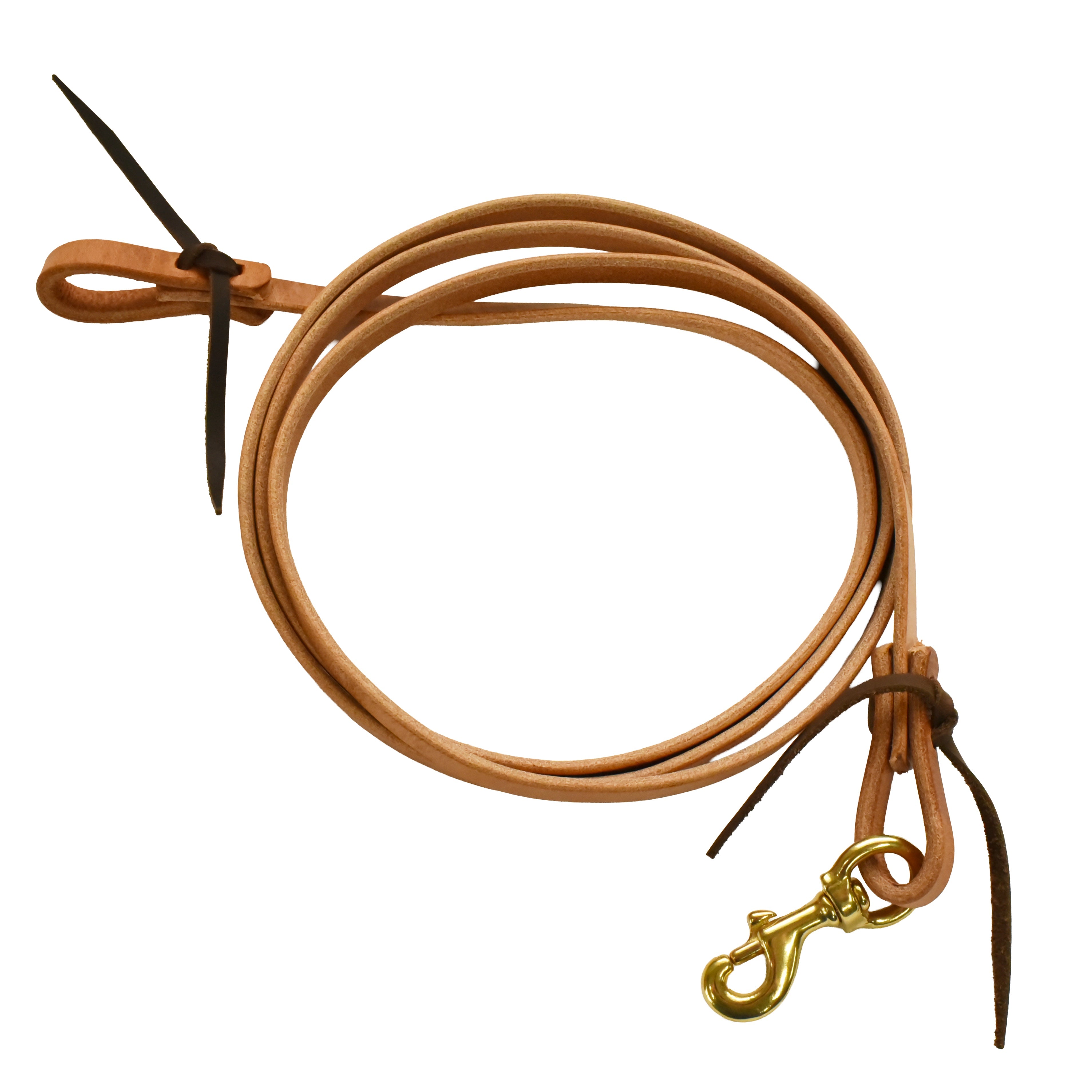 AJ Tack Harness Leather Flat Roper Reins - Thumbnail 3