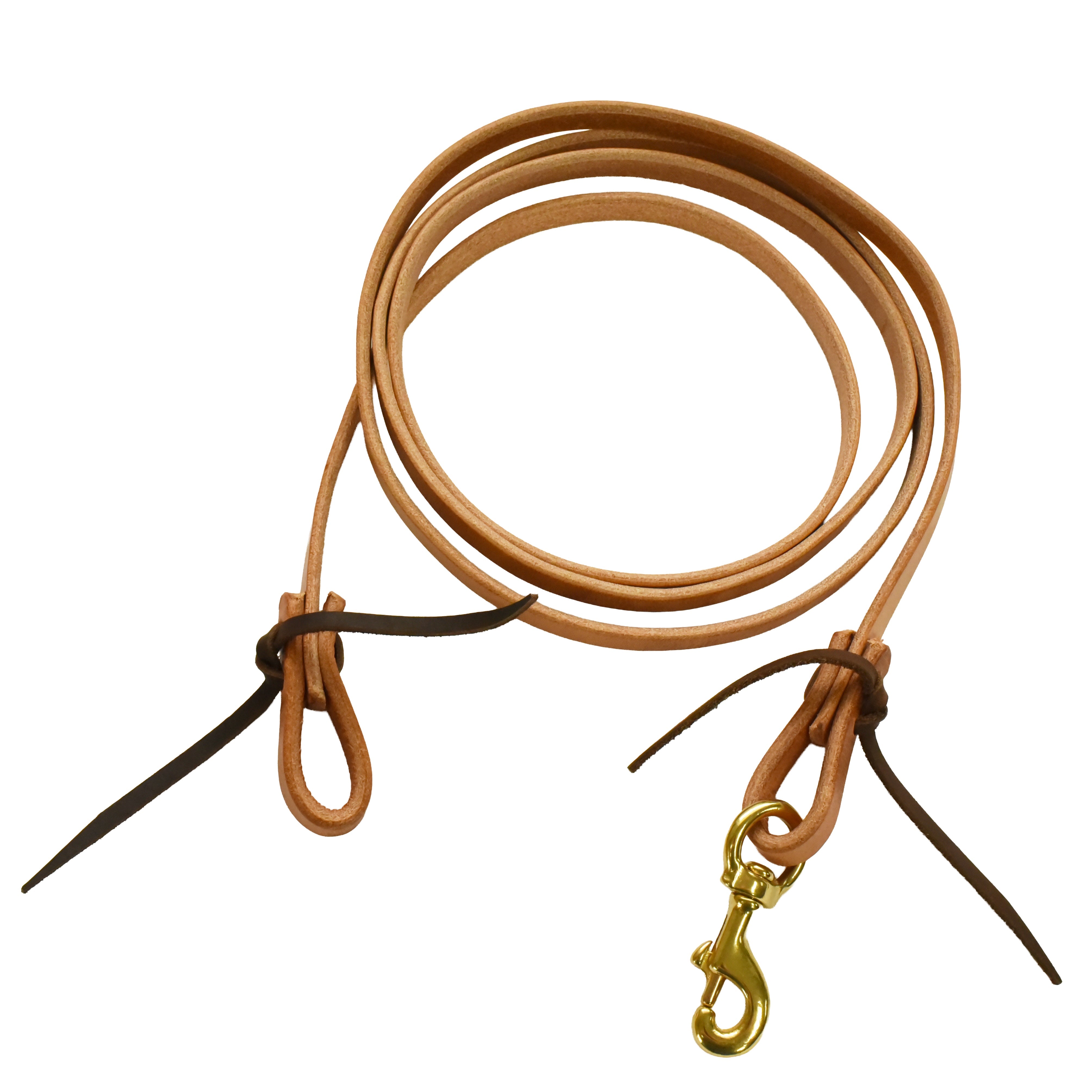 AJ Tack Harness Leather Flat Roper Reins - Thumbnail 2
