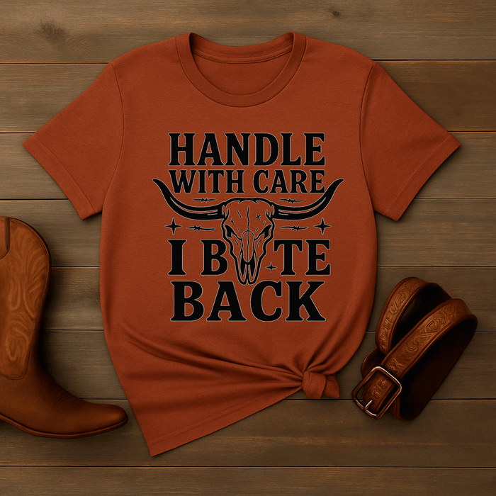 Handle With Care Western Shirt – Rowdy Rowels USA Graphic Tee