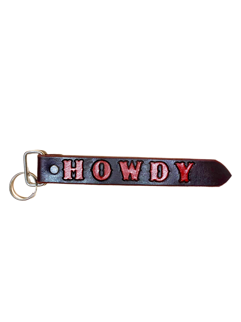 Discover the "Howdy" Handmade Leather Key Chains
