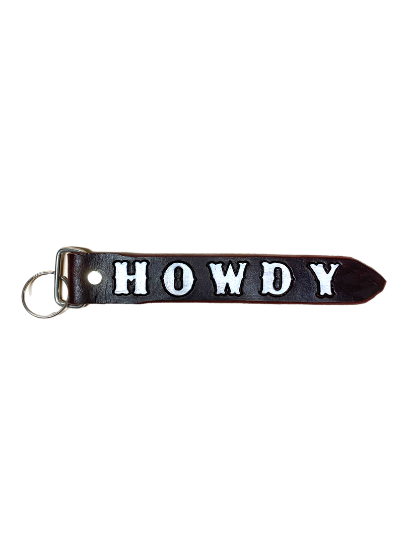 Discover the "Howdy" Handmade Leather Key Chains