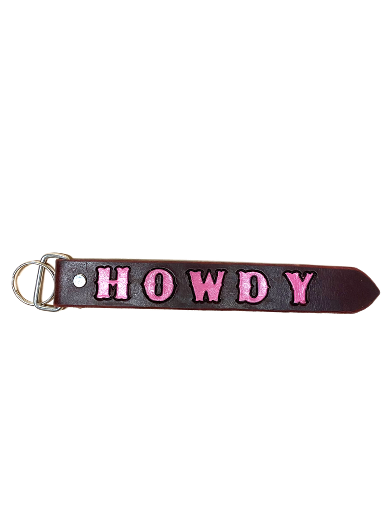 Discover the "Howdy" Handmade Leather Key Chains