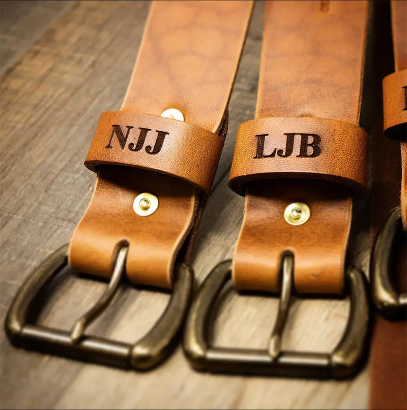 Men's Leather Belt - Saddle Tan