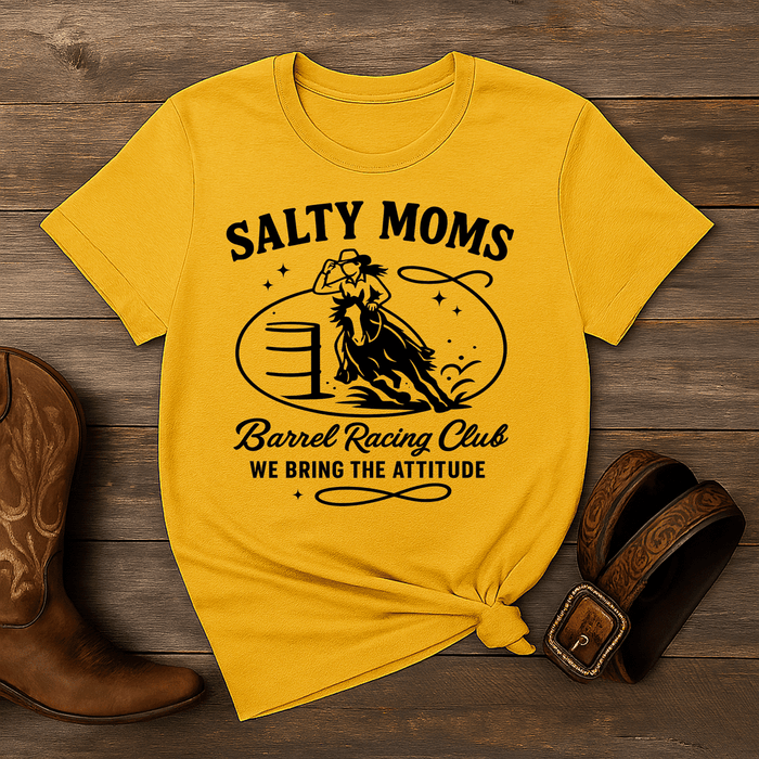 Salty Moms Barrel Racing Club | Western Graphic Shirt – Rowdy Rowels USA Tee