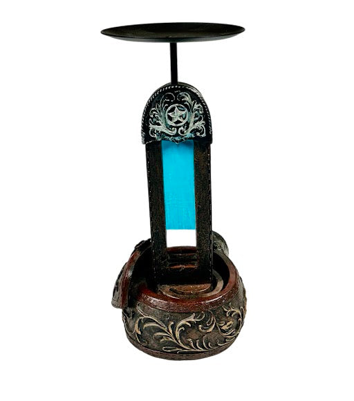 Western Buckle Candle Holder