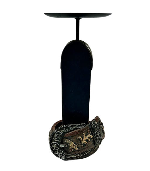 Western Buckle Candle Holder
