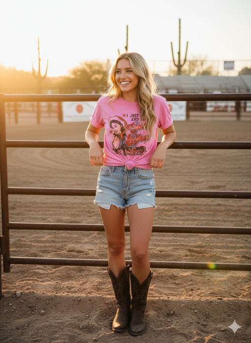 God Bless Vintage Cowgirl Graphic Tee | Premium Bella + Canvas 3001 Western Shirt | Rowdy Rowels Pink Retro Rodeo T-Shirt