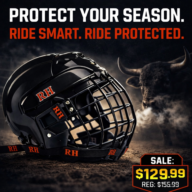 Rodeo Hard Bull Riding Protective Helmet Combo