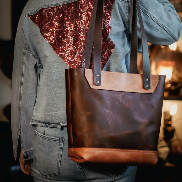 The Naomi Leather Tote Bag - Walnut