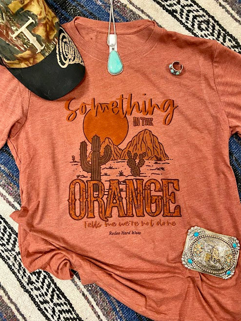 Something in the Orange Desert Graphic Tee | Premium Bella + Canvas 3001 Western Shirt | Rowdy Rowels Clay Retro Sunset T-Shirt