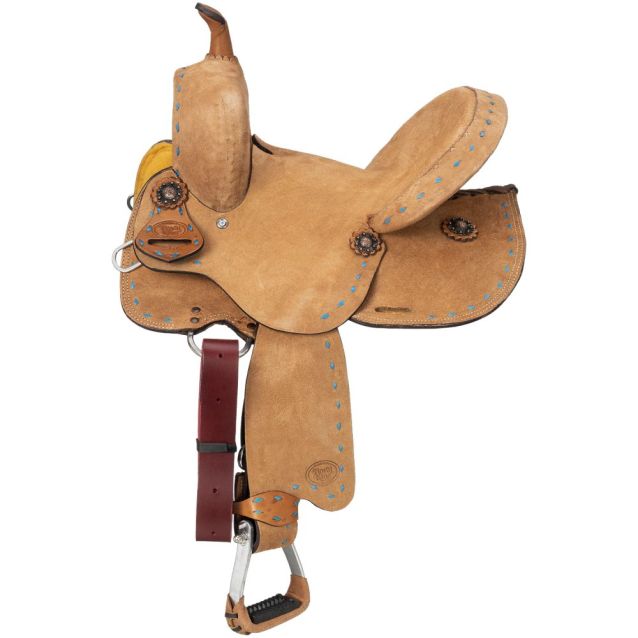 Medina Youth Buckstitch Roughout Barrel Saddle