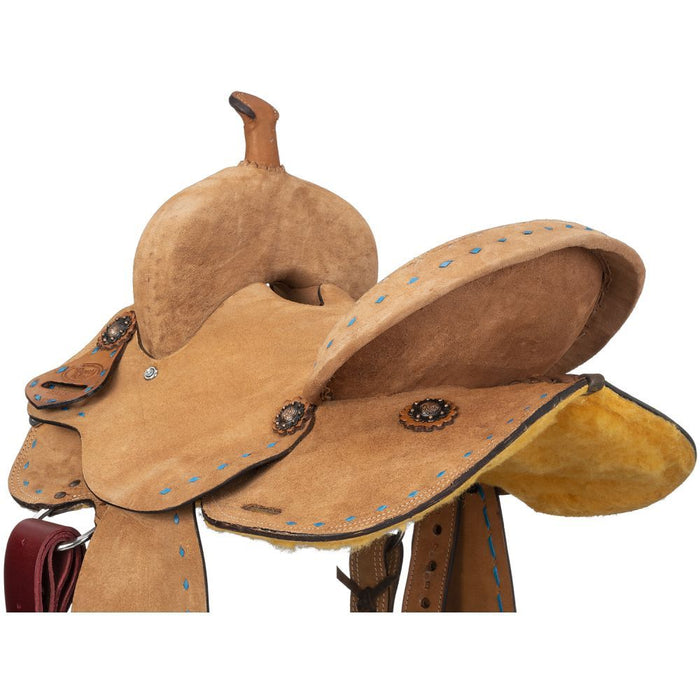 Medina Youth Buckstitch Roughout Barrel Saddle