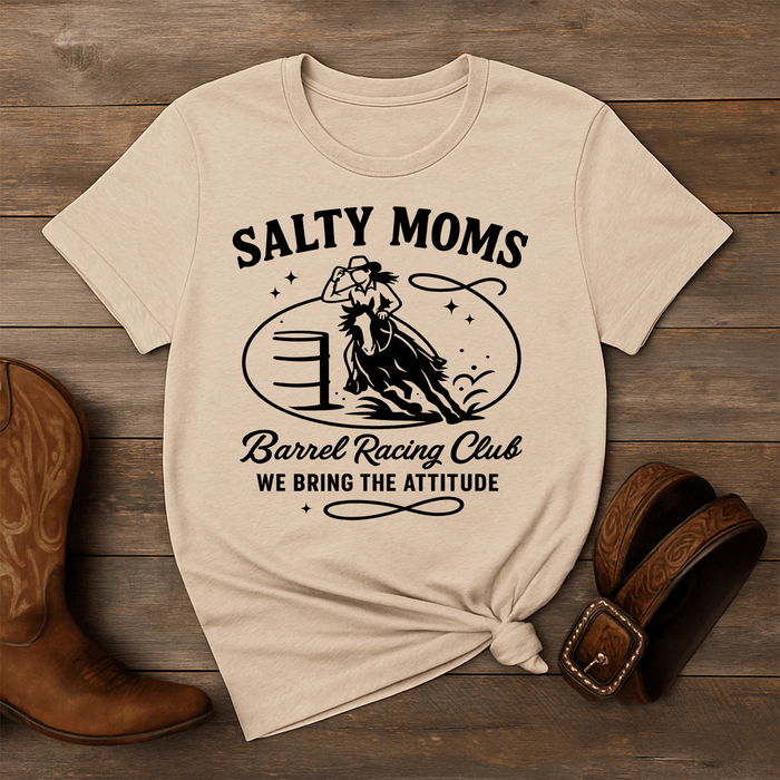 Salty Moms Barrel Racing Club | Western Graphic Shirt – Rowdy Rowels USA Tee