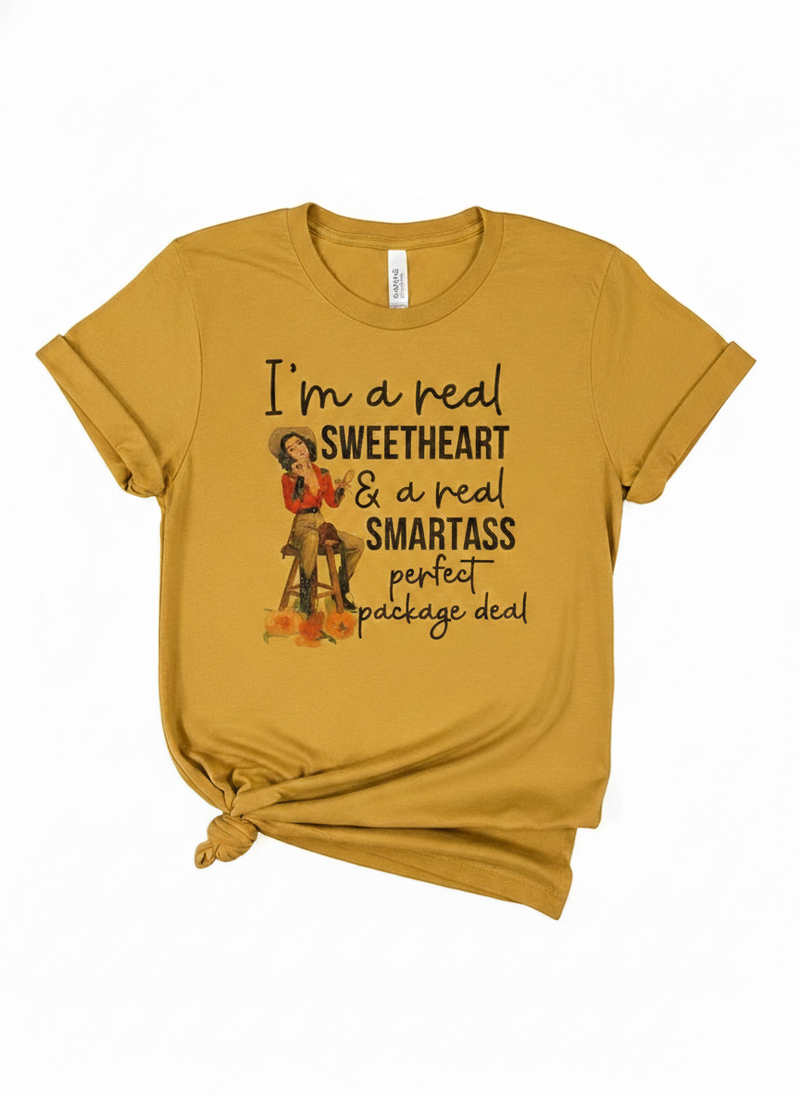 I Am a Real Sweetheart Western Graphic Tee | Cowgirl Rodeo Shirt