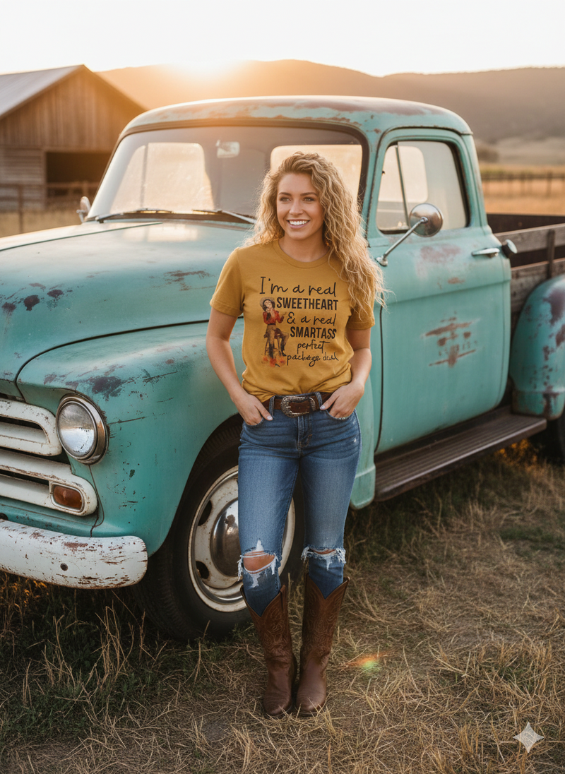 I Am a Real Sweetheart western graphic tee Rodeo Hard cowgirl rodeo shirt unisex western tee