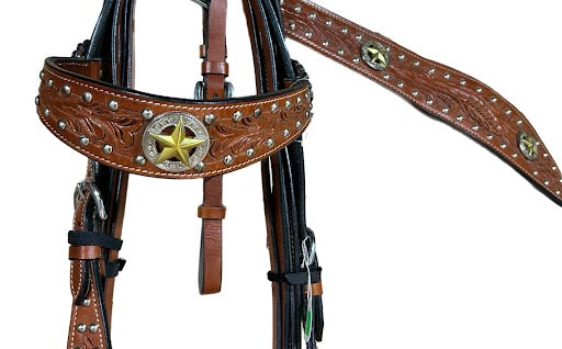 Texas Star Headstall and Breast Collar Set