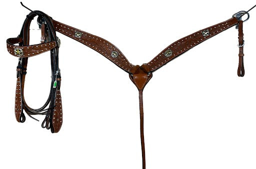 Texas Star Headstall and Breast Collar Set